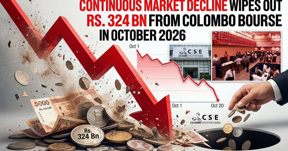 Colombo Bourse Loses Rs. 324 Billion in October as ASPI Falls Below 20,000